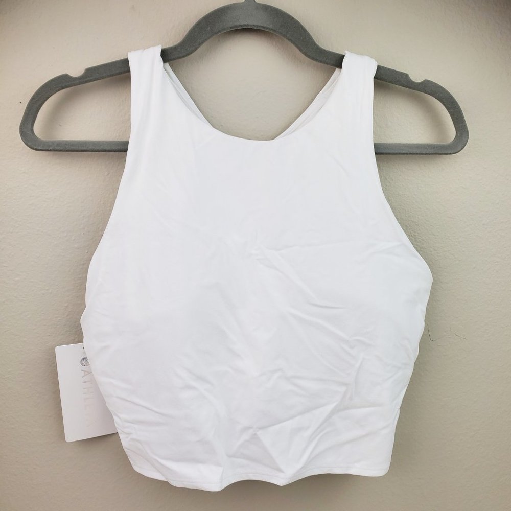 NWT Athleta White Conscious Crop Sports Bra - Picture 4 of 7